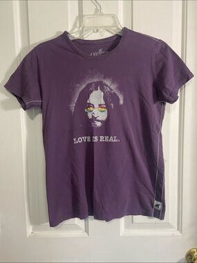 Trunk Ltd Purple 'Love Is Real' Graphic Crewneck Tee